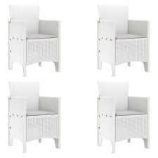 vidaXL Kerti Szék 4 db Fehér Rattan Standard Tartós Kültéri székek (847480) kerti bútor