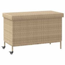 vidaXL Kerti tároló doboz kerekekkel vegyes bézs 110x55x73 cm kerti tárolás