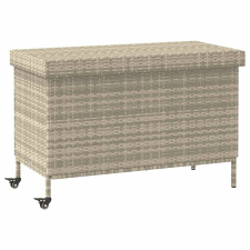 vidaXL Kerti tároló doboz kerekekkel világosszürke 110x55x73 cm kerti tárolás