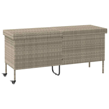 vidaXL Kerti tároló doboz kerekekkel világosszürke 160x55x75 cm kerti tárolás