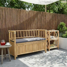 vidaXL Kerti Tároló Pad Természetes 110 x 47 x 80 cm Bambusz kerti bútor