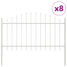 vidaXL Kertkerítés Íves Felső, Fehér, 13,6x1 m, Acél (3360173) építőanyag