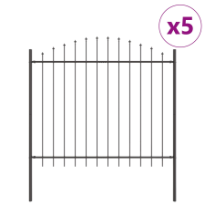 vidaXL Kertkerítés Íves Fent Szürke 8,5x1,25 m Acél (3360114) építőanyag