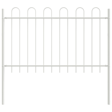 vidaXL Kertkerítés íves tetejű, fehér, 1,7x1 m, acél (42003885) építőanyag