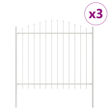 vidaXL Kertkerítés Ívvel Felső Fehér 5,1x1,5 m Acél (3360145) építőanyag