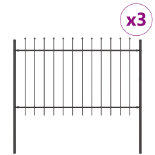 vidaXL Kertkerítés Lánghegyes Szürke 5,1x0,8 m Acél (3334049) építőanyag