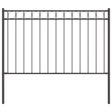 vidaXL Kertkerítés Szürke 1.7x0.8 m Acél (42003908) építőanyag