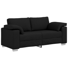 vidaXL Két személyes kanapé Fekete 140 cm Textil (4105229) bútor