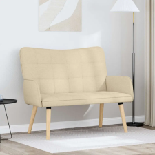 vidaXL Kétfős Kanapé Krém 115 x 61 x 87 cm szövet bútor