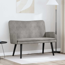 vidaXL Kétfős Kanapé Világosszürke 115 x 61 x 87 cm Bársony bútor