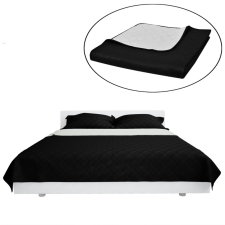 vidaXL Kétoldalú vattázott ágytakaró 230 x 260 cm fekete/fehér lakástextília
