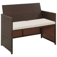 vidaXL kétszemélyes barna polyrattan kanapé 100 x 56 x 85 cm kerti bútor