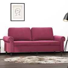 vidaXL kétszemélyes bordó bársony kanapé 140 cm bútor