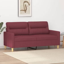 vidaXL Kétszemélyes bordó szövet kanapé 140 cm bútor