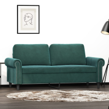 vidaXL kétszemélyes sötétzöld bársony kanapé 140 cm bútor