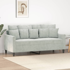 vidaXL kétszemélyes világosszürke bársony kanapé 140 cm bútor