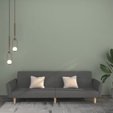 vidaXL Kétszemélyes világosszürke szövet kanapéágy bútor