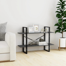 vidaXL kétszintes szürke tömör fenyőfa könyvszekrény 100 x 30 x 70 cm bútor
