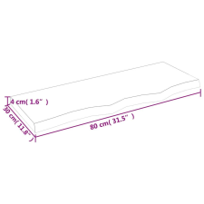 vidaXL Kezeletlen tömör fa fürdőszobai pult 80x30x4 cm fürdőszoba bútor