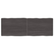 vidaXL Kezelt sötétszürke tömör tölgyfa asztallap 140x50x6 cm bútor