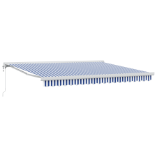 vidaXL Kézi Behúzható Napellenző Kék és Fehér 400x300 cm (3330483) kerti bútor