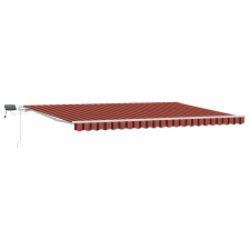vidaXL Kézi behúzható napellenző LED-del Narancs és Barna, 500x350 cm (3331478) kerti bútor