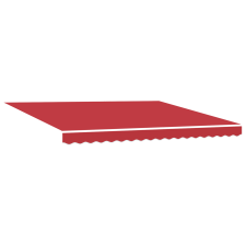 vidaXL Kézi Behúzható Napellenző LED lámpával Piros 400x350 cm (3330828) kerti bútor