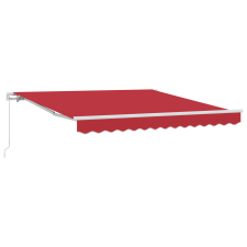 vidaXL Kézi Behúzható Napellenző Piros 300x250 cm (3330141) kerti bútor