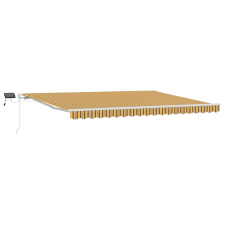 vidaXL Kézi behúzható napernyő LED színes csíkokkal 450x300 cm (3330942) kerti bútor
