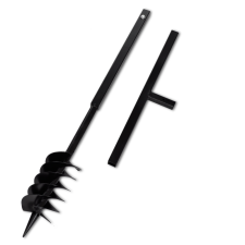 vidaXL Kézi Föld Fúró Auger Bit 120 mm Dupla Spirállal Fekete Acél bitfej készlet