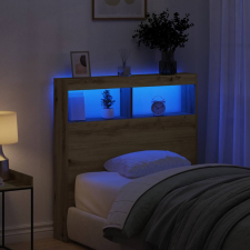 vidaXL kézműves tölgy áthidalószekrény LED-ekkel 100 x 17 x 102 cm ágy és ágykellék