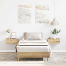 vidaXL kézműves tölgy szerelt fa ágykeret matrac nélkül 75x190 cm ágy és ágykellék