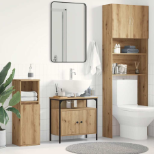 vidaXL Kézműves tölgy szerelt fa fürdőszobai mosdószekrény 60x30x60 cm fürdőszoba bútor