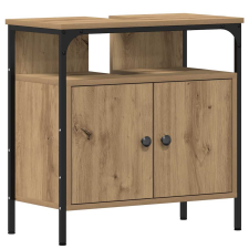 vidaXL kézműves tölgy szerelt fa fürdőszobai mosdószekrény 60x30x60 cm (862233) fürdőszoba bútor