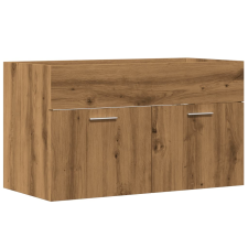 vidaXL kézműves tölgy szerelt fa mosdószekrény 90x38,5x46 cm (856216) fürdőszoba bútor