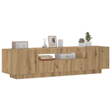 vidaXL kézműves tölgy szerelt fa TV-szekrény LED-ekkel 160x35x40 cm bútor
