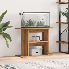 vidaXL kézműves tölgy színű szerelt fa akváriumállvány 80x35x60 cm halfelszerelések