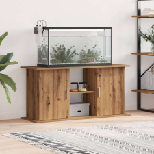 vidaXL kézműves tölgy színű szerelt fa akváriumi állvány 121x41x58 cm halfelszerelések
