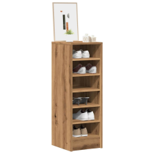 vidaXL kézműves tölgy színű szerelt fa cipősszekrény 32x35x92 cm bútor