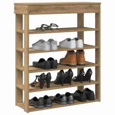 vidaXL kézműves tölgy színű szerelt fa cipősszekrény 80x30x98 cm bútor