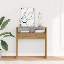 vidaXL kézműves tölgy színű szerelt fa dohányzóasztal 78 x 30 x 80 cm bútor