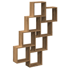 vidaXL kézműves tölgy színű szerelt fa fali kocka polcok 90x15x119,5cm (856597) bútor