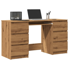 vidaXL kézműves tölgy színű szerelt fa íróasztal 140 x 50 x 77 cm íróasztal