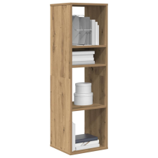 vidaXL kézműves tölgy színű szerelt fa könyvszekrény 34x31x112 cm bútor