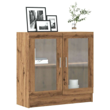 vidaXL kézműves tölgy színű szerelt fa könyvszekrény 82,5x30,5x80 cm bútor
