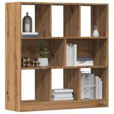 vidaXL kézműves tölgy színű szerelt fa könyvszekrény 97,5x29,5x100 cm bútor