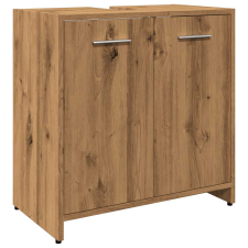 vidaXL kézműves tölgy színű szerelt fa mosdószekrény 60x33x60 cm (856040) fürdőszoba bútor