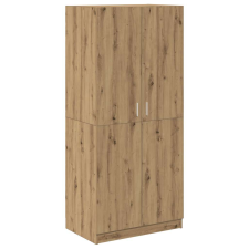vidaXL kézműves tölgy színű szerelt fa ruhásszekrény 80x52x180 cm (855883) bútor