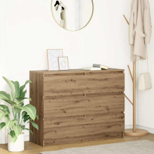vidaXL kézműves tölgy színű szerelt fa tálalószekrény 100x35x76 cm bútor