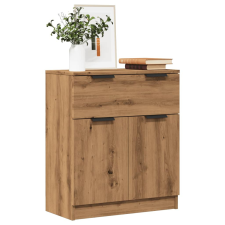 vidaXL Kézműves tölgy színű szerelt fa tálalószekrény 60 x 30 x 70 cm bútor